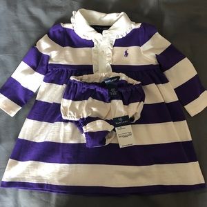 Purple and cream striped Ralph Lauren dress